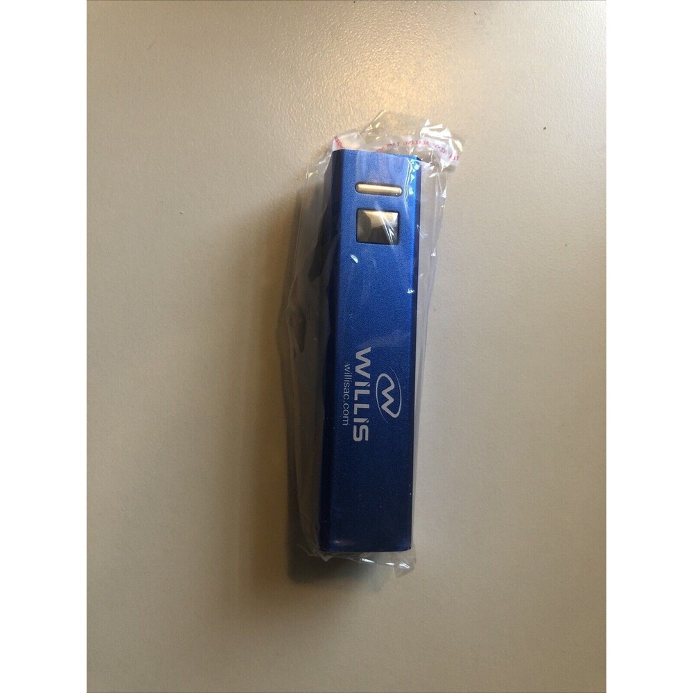 Portable USB and iPhone Charging Stick New Blue with cable